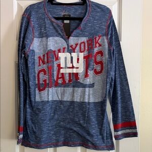 Majestic Blue and Red New York Giants Long Sleeve Tee
